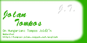 jolan tompos business card